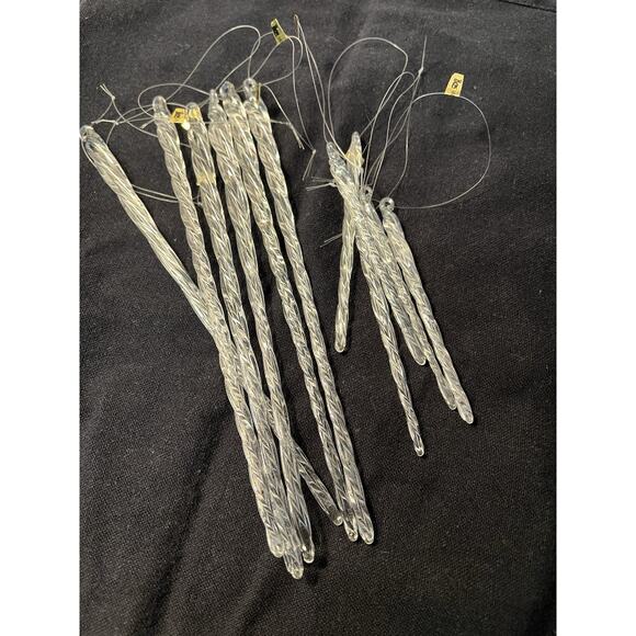 Lot Vtg Set 35 Plastic Acrylic Icicles Clear Christmas Ornaments Bloomingdale’s - Picture 2 of 13